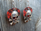 CLEARANCE Skull and Crossbones Charm Guitar Pick Earrings - Pick Your Color