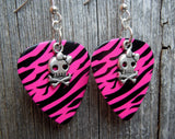 CLEARANCE Girl Skull and Crossbone Charm Guitar Pick Earrings - Pick Your Color