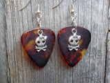 CLEARANCE Girl Skull and Crossbone Charm Guitar Pick Earrings - Pick Your Color