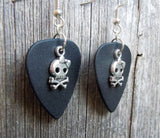 CLEARANCE Girl Skull and Crossbone Charm Guitar Pick Earrings - Pick Your Color