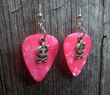 CLEARANCE Girl Skull and Crossbone Charm Guitar Pick Earrings - Pick Your Color