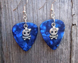 CLEARANCE Girl Skull and Crossbone Charm Guitar Pick Earrings - Pick Your Color