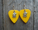 CLEARANCE Girl Skull and Crossbone Charm Guitar Pick Earrings - Pick Your Color