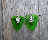 CLEARANCE Girl Skull and Crossbone Charm Guitar Pick Earrings - Pick Your Color