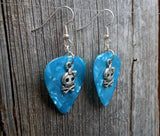 CLEARANCE Girl Skull and Crossbone Charm Guitar Pick Earrings - Pick Your Color