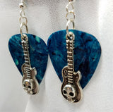 CLEARANCE Guitar with Skull Charms Guitar Pick Earrings - Pick Your Color