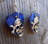 CLEARANCE Pirate Skull with Bandana Charm Guitar Pick Earrings - Pick Your Color