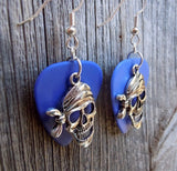 CLEARANCE Pirate Skull with Bandana Charm Guitar Pick Earrings - Pick Your Color