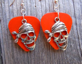 CLEARANCE Pirate Skull with Bandana Charm Guitar Pick Earrings - Pick Your Color