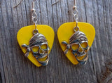 CLEARANCE Pirate Skull with Bandana Charm Guitar Pick Earrings - Pick Your Color