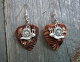 CLEARANCE Snail Charm Guitar Pick Earrings - Pick Your Color