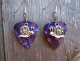 CLEARANCE Snail Charm Guitar Pick Earrings - Pick Your Color