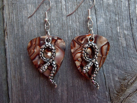 CLEARANCE Snake Charm Guitar Pick Earrings - Pick Your Color