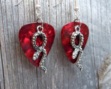 CLEARANCE Snake Charm Guitar Pick Earrings - Pick Your Color