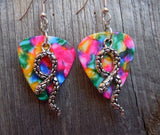CLEARANCE Snake Charm Guitar Pick Earrings - Pick Your Color