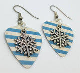 CLEARANCE Snowflake Charm Guitar Pick Earrings - Pick Your Color