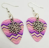 CLEARANCE Snowflake Charm Guitar Pick Earrings - Pick Your Color
