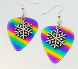 CLEARANCE Snowflake Charm Guitar Pick Earrings - Pick Your Color