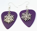 CLEARANCE Snowflake Charm Guitar Pick Earrings - Pick Your Color