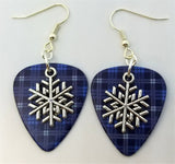 CLEARANCE Snowflake Charm Guitar Pick Earrings - Pick Your Color