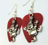 CLEARANCE Snowman Charm Guitar Pick Earrings - Pick Your Color