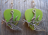 CLEARANCE Old School Tattoo Style Sparrow Charm Guitar Pick Earrings - Pick Your Color