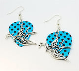 CLEARANCE Old School Tattoo Style Sparrow Charm Guitar Pick Earrings - Pick Your Color