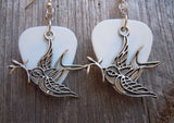 CLEARANCE Old School Tattoo Style Sparrow Charm Guitar Pick Earrings - Pick Your Color