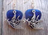 CLEARANCE Old School Tattoo Style Sparrow Charm Guitar Pick Earrings - Pick Your Color