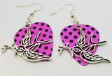 CLEARANCE Old School Tattoo Style Sparrow Charm Guitar Pick Earrings - Pick Your Color