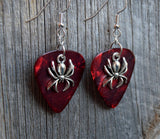 CLEARANCE Spider Charm Guitar Pick Earrings - Pick Your Color