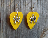 CLEARANCE Spider Charm Guitar Pick Earrings - Pick Your Color