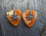 CLEARANCE Spiderweb with Spider Charm Guitar Pick Earrings - Pick Your Color
