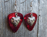 CLEARANCE Strawberry Charm Guitar Pick Earrings - Pick Your Color