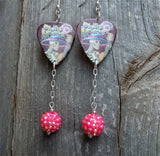 Dia de los Muertos Guitar Pick Earrings with a Rhinestone Dangle