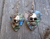 Sugar Skull Charm Guitar Pick Earrings 3D - Pick Your Color