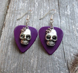 Sugar Skull Charm Guitar Pick Earrings 3D - Pick Your Color