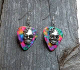 Sugar Skull Charm Guitar Pick Earrings 3D - Pick Your Color