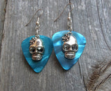 Sugar Skull Charm Guitar Pick Earrings 3D - Pick Your Color