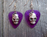 Sugar Skull Charm Guitar Pick Earrings 3D - Pick Your Color