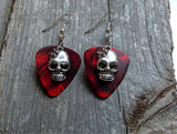 Sugar Skull Charm Guitar Pick Earrings 3D - Pick Your Color