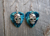 Sugar Skull Charm Guitar Pick Earrings 3D - Pick Your Color