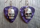 Sugar Skull Charm Guitar Pick Earrings 3D - Pick Your Color