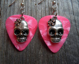 Sugar Skull Charm Guitar Pick Earrings 3D - Pick Your Color