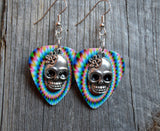 Sugar Skull Charm Guitar Pick Earrings 3D - Pick Your Color