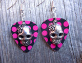 Sugar Skull Charm Guitar Pick Earrings 3D - Pick Your Color
