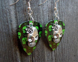 Sugar Skull Charm Guitar Pick Earrings 3D - Pick Your Color