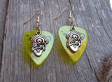 CLEARANCE Sugar Skull Playing the Guitar Charm Guitar Pick Earrings - Pick Your Color