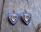 CLEARANCE Sugar Skull Playing the Guitar Charm Guitar Pick Earrings - Pick Your Color
