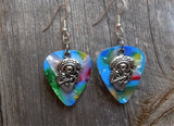 CLEARANCE Sugar Skull Playing the Guitar Charm Guitar Pick Earrings - Pick Your Color